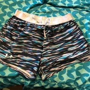 Patterned under armour shorts
